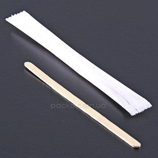 Мішалки д/кави 14см дерев'яні в інд. упаковці 500шт 44960 фото