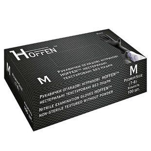Рукавички нітрилові HOFFEN Чорні, Розмір M, 100 шт 47652 фото