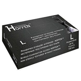 Рукавички нітрилові HOFFEN Чорні, Розмір L, 100 шт 47653 фото