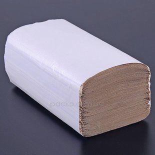 Рушники V 21х21см 250шт крафт 1сл D 49002 фото