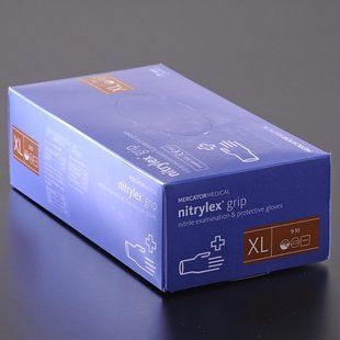 Рукавички разові НІТРІЛОВІ 100шт Nitrylex ХL 47637 фото