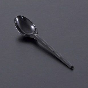 Ложки кавові 13см 100 шт чорні А 44125 фото