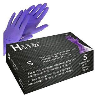 Рукавички разові НІТРІЛОВІ 100шт HOFFEN S Фіолетові 47643 фото