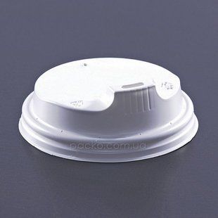 Кришка д/пап. стакана D80 з отвором біла 100шт О 41811 фото