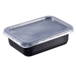 Ланч-бокс PP 187х137х50мм б/дел.200шт+кришка чорний P 75072 фото