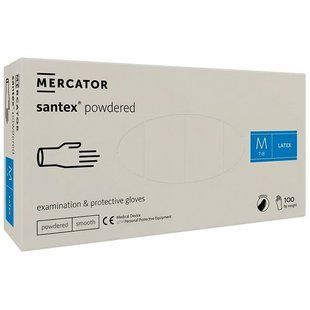 Рукавички разові латекс SANTEX 100шт М 47606 фото