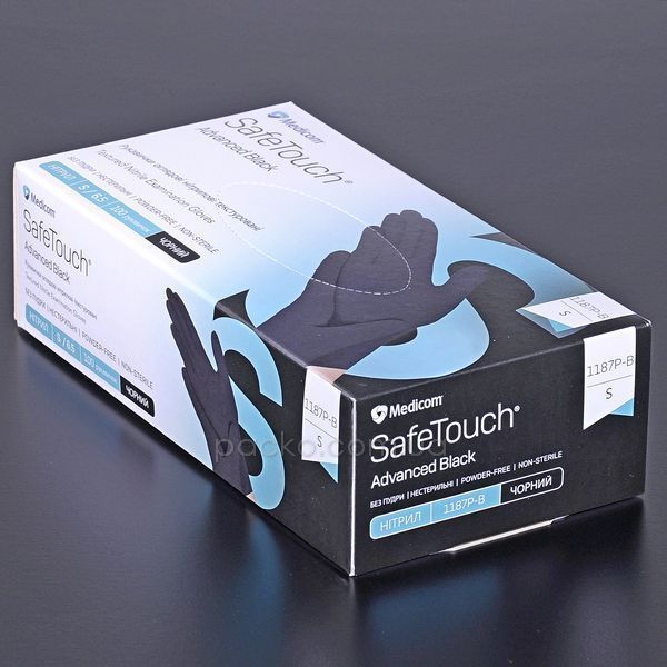 Перчатки одноразовые НИТРИЛОВЫЕ Safe-Touch 100шт S Черные 47613 фото Перчатки одноразовые НИТРИЛОВЫЕ Safe-Touch 100шт S Черные 47613 фото