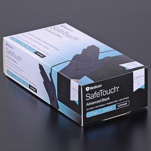 Рукавички разові НІТРІЛОВІ Safe-Touch 100шт L Чорні 47615 фото