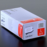 Перчатки одноразовые латекс SANTEX  100шт  L